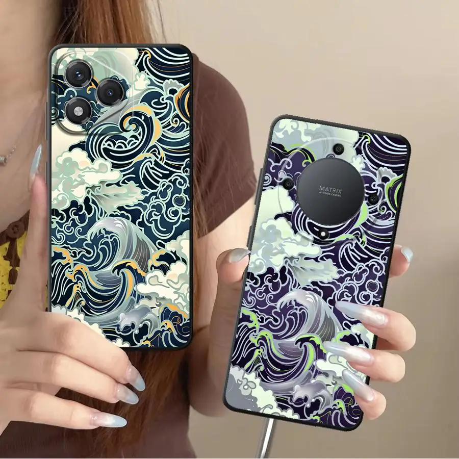 Wave Art Funda Phone Cover Case for Honor 8X X6 Magic5Lite 90 X5b X7 200 400 Lite X9a X8 70
