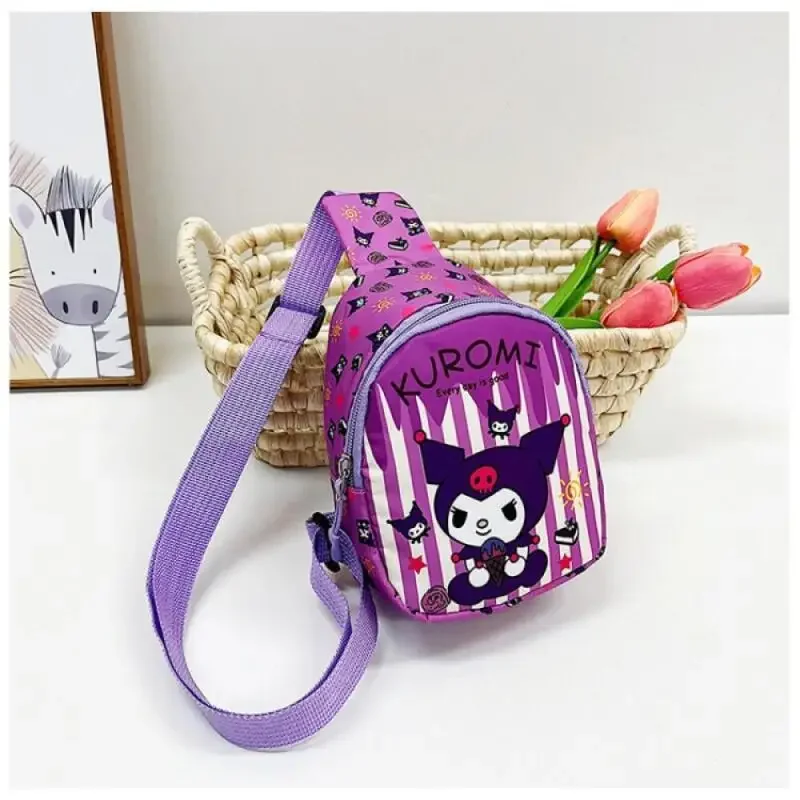 حقيبة صدر خفيفة الوزن للأطفال برسوم كارتونية كرتونية من سانريو، حقيبة كروس عصرية وشعبية بنمط جديد للفتيات، حقيبة ميلودي لرياض الأطفال
