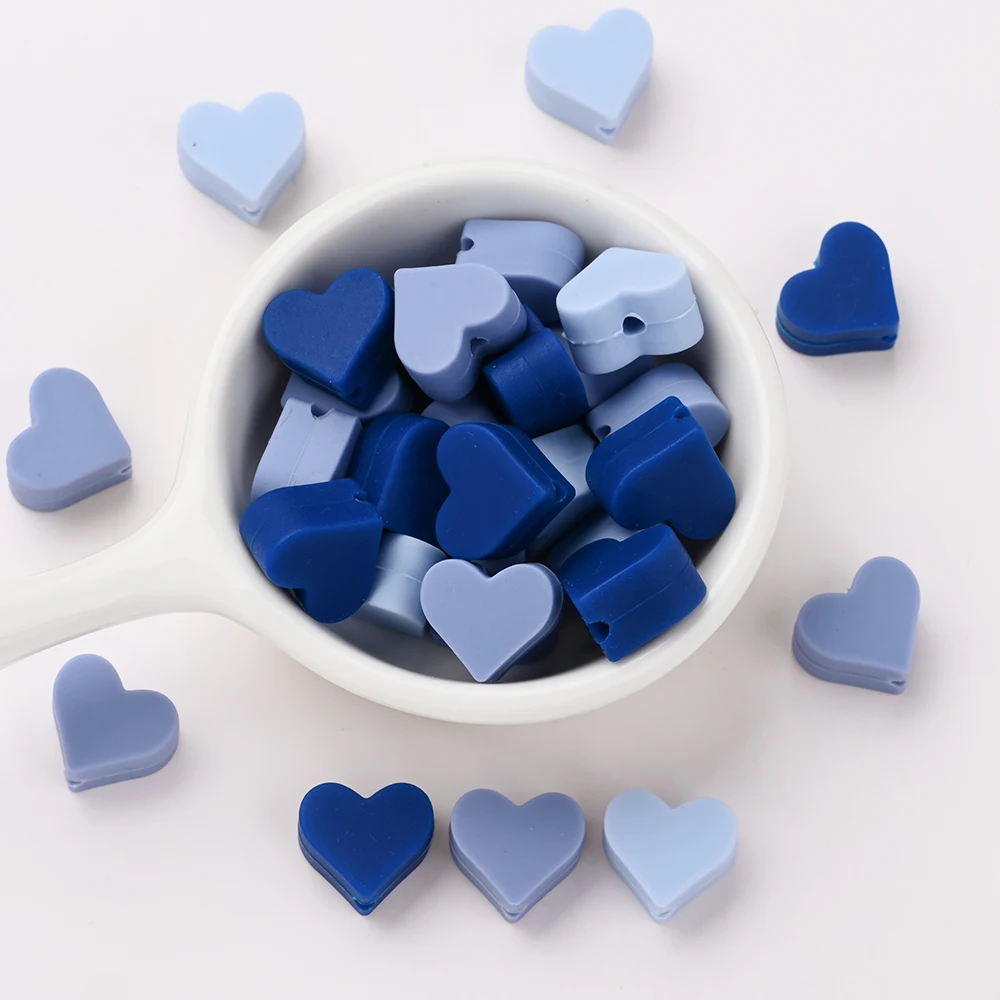 ชุดลูกปัดซิลิโคนรูปหัวใจ ปลอดสาร BPA เกรดอาหาร ขนาด 14 มม. จำนวน 30 ชิ้น สำหรับทำสร้อยคอ DIY เครื่องประดับ คลิปติดจุกนม ของเล่นเด็ก