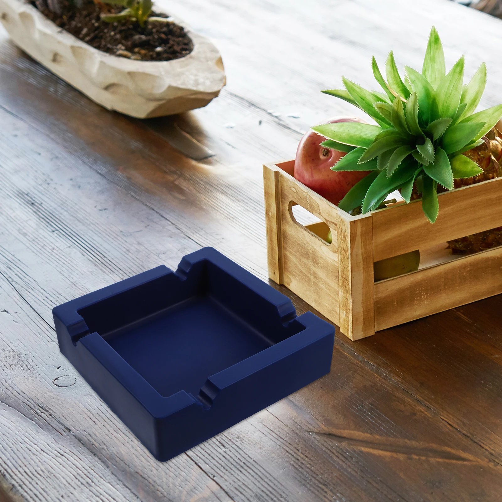 

Silicone Ashtray Cigarette Container High Temp Resistance Smoke Home Cigarette Container Office Decor Cigar Tray Hotel Use