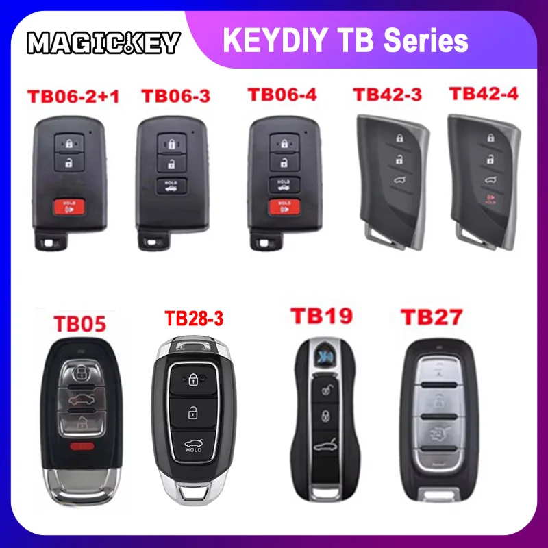 

KEYDIY TB19 TB06 TB42 TB05 TB27-4 TB28-3 Keyless Smart Remote 8A Chip for Audi Buick Hyundai Chrysler Jeep Porsche Toyota Type
