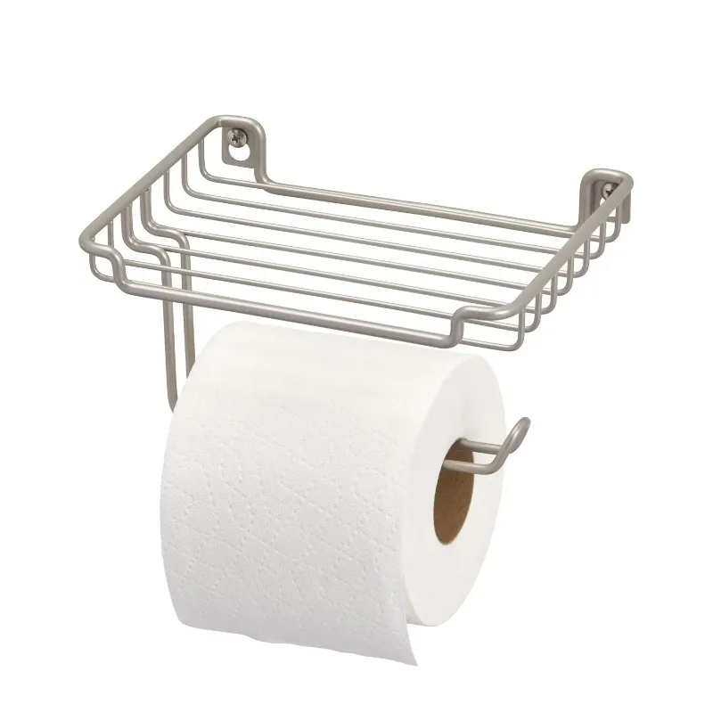 

Wall Mount Toilet Paper Dispenser with Shelf, 7.2" x 5.3" x 3.8", Satin