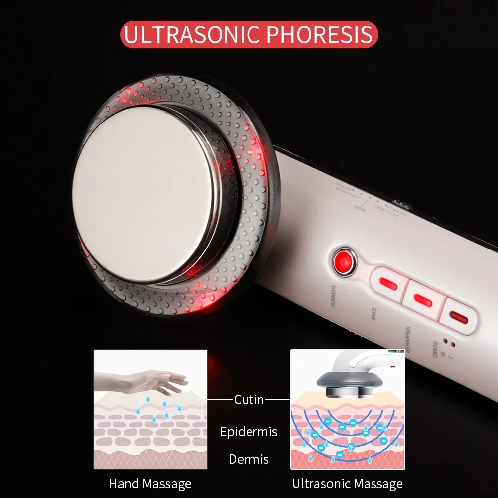 EMS Infravermelho Ultrasonic Corpo Massageador, Facial Levantamento Massageador, Ultra-som Emagrecimento Dispositivo, Queimador De Gordura Cavitação, Rosto Beleza Máquina, 3 em 1