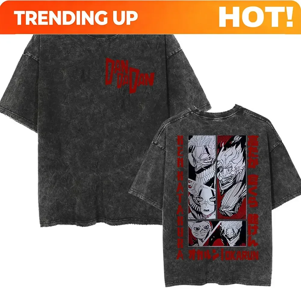 Customization Shirt Anime Dandadan Okarun Dan Da Dan Graphic TShirt Men Women Casual O-Neck Cotton T-shirt Vintage Washed Oversi
