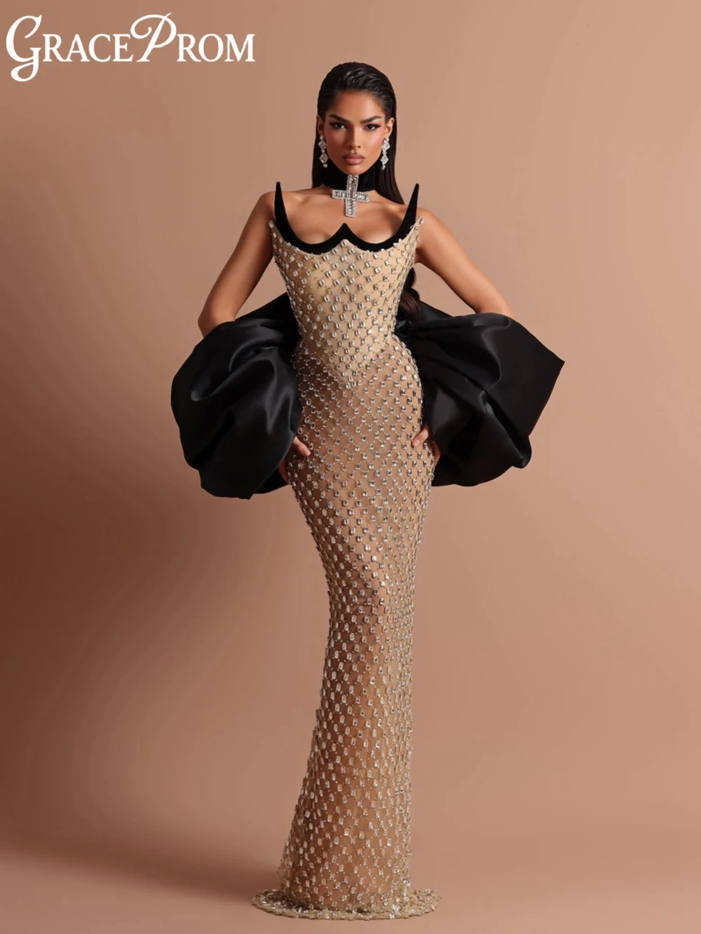 

Новое роскошное блестящее длинное вечернее платье с кристаллами и шалью, иллюзия, без бретелек, свадебное платье, платья для выпускного вечера по индивидуальному заказу