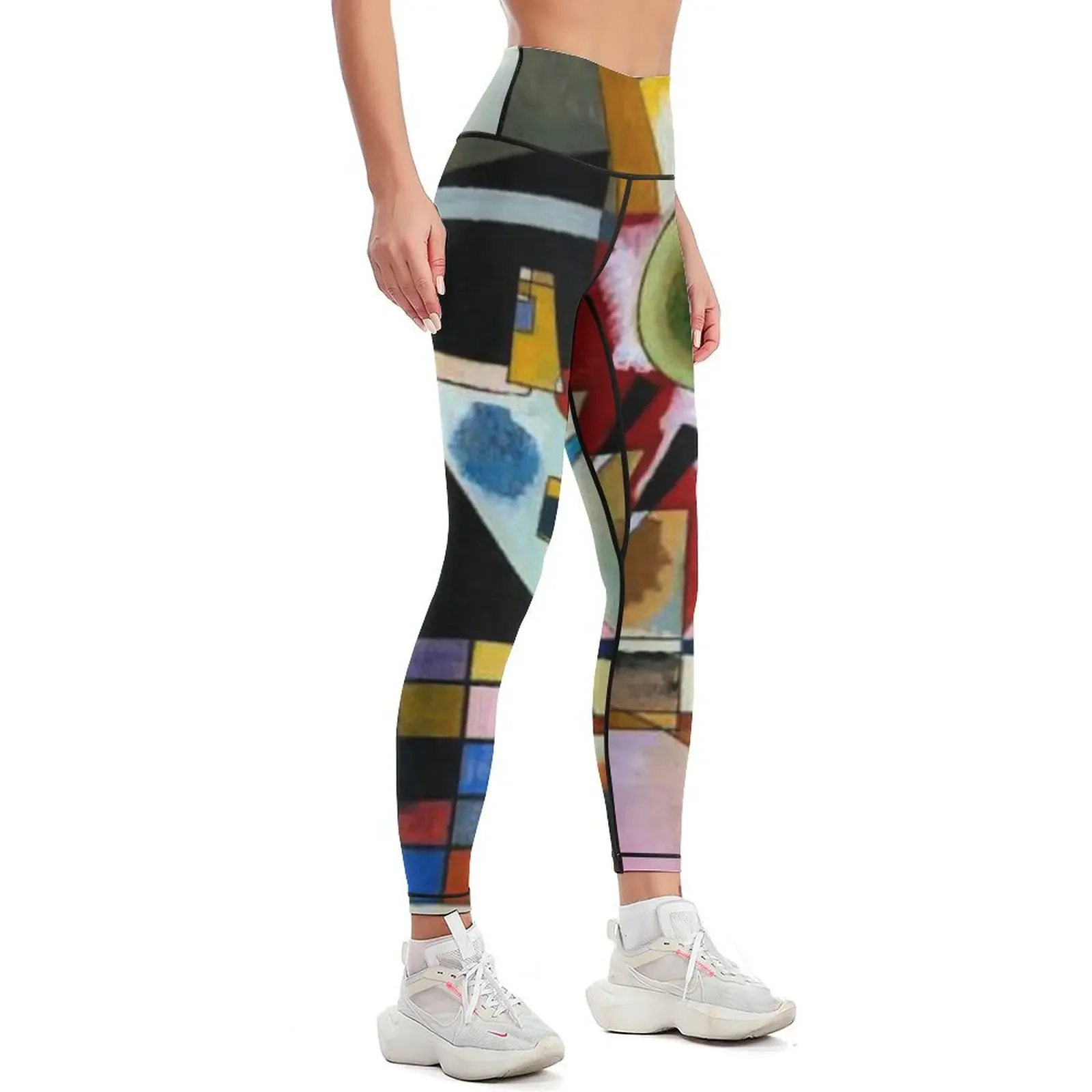 Kandinsky - Swinging, famous abstract painting Leggings jogging pants Legging sexy woman Sports pants woman Womens Leggings