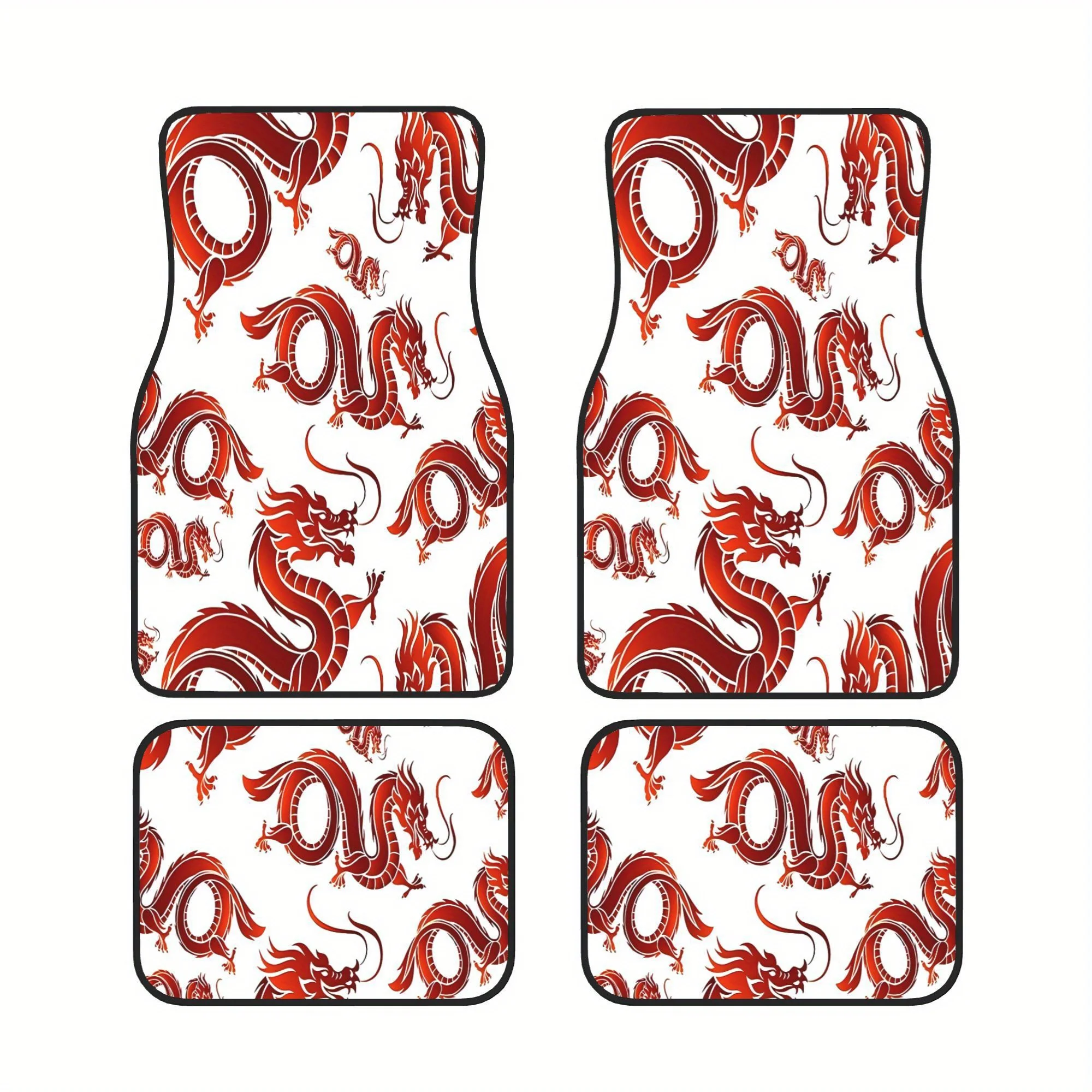 Dragon Fire White Unique Complete Four Piece Car Mat Set Perfect For Enhancing Your Car Interior During Everyday Errands Weekend
