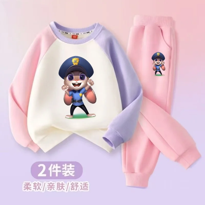 الربيع طفل الصبي الملابس مجموعة الأطفال الفتيات ديزني Zootopia 2 جودي هوبس نيك وايلد البلوز بلوزات وسراويل 2 قطعة دعوى وتتسابق #1