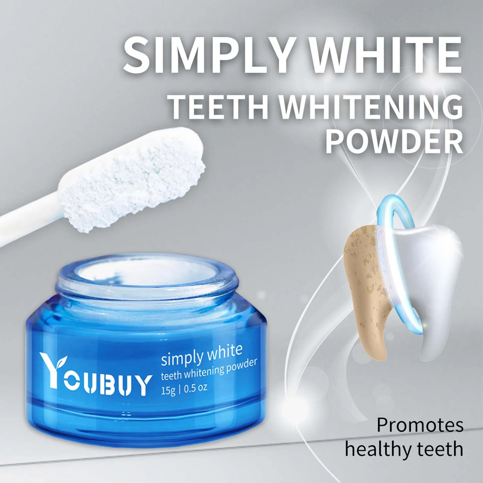 Natural Teeth Whitening Powder Tooth Cleaner Stains Remover for Adults Oral Clean Teeth Whiten