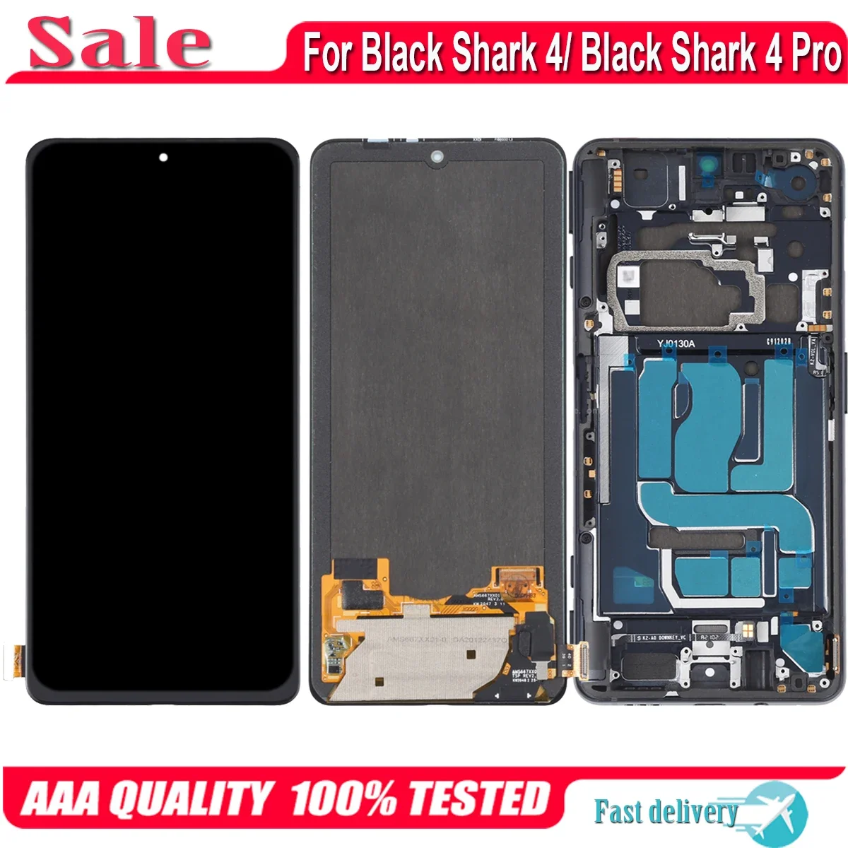 

AMOLED For Xiaomi Black Shark 4 Pro 4Pro LCD Display Touch Screen Digitizer Assembly SHARK PRS-H0 PRS-A0 KSR-A0 PAR-H0 LCD
