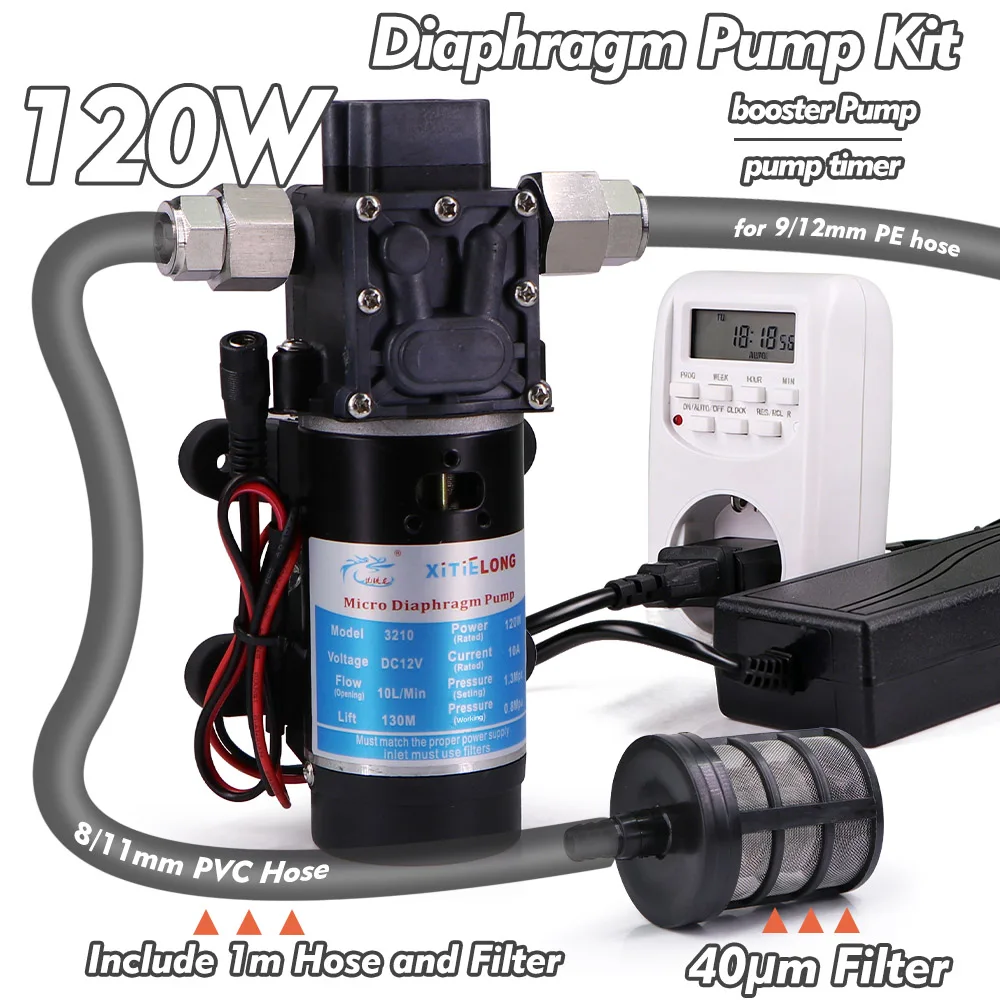 120W Diaphragm Pump Misting System 3/8