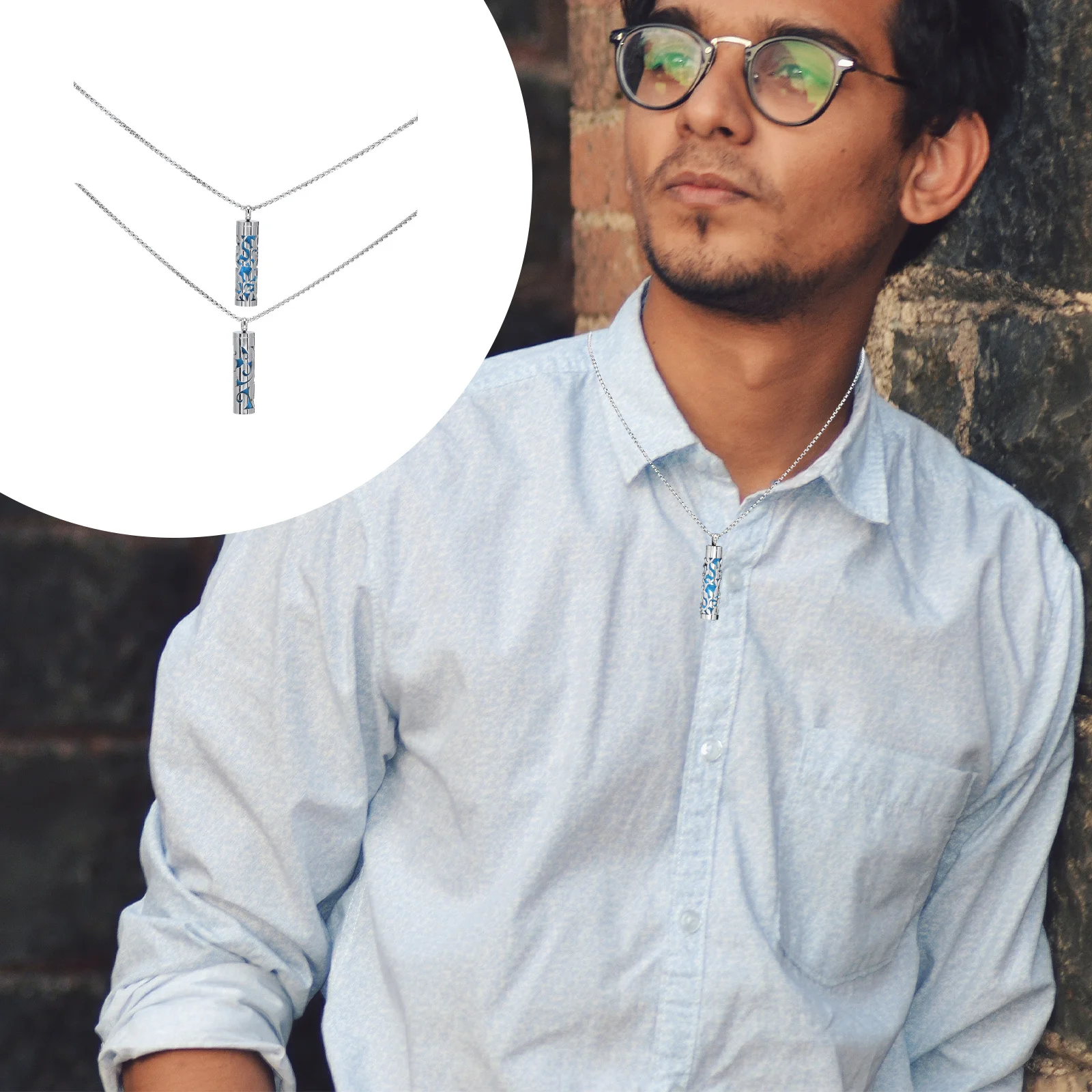 

2 Sets Aromatherapy Essential Oil Necklace for Men Stylish Hip Hop Pendant Diffuser Jewelry Gift Body Accessory New