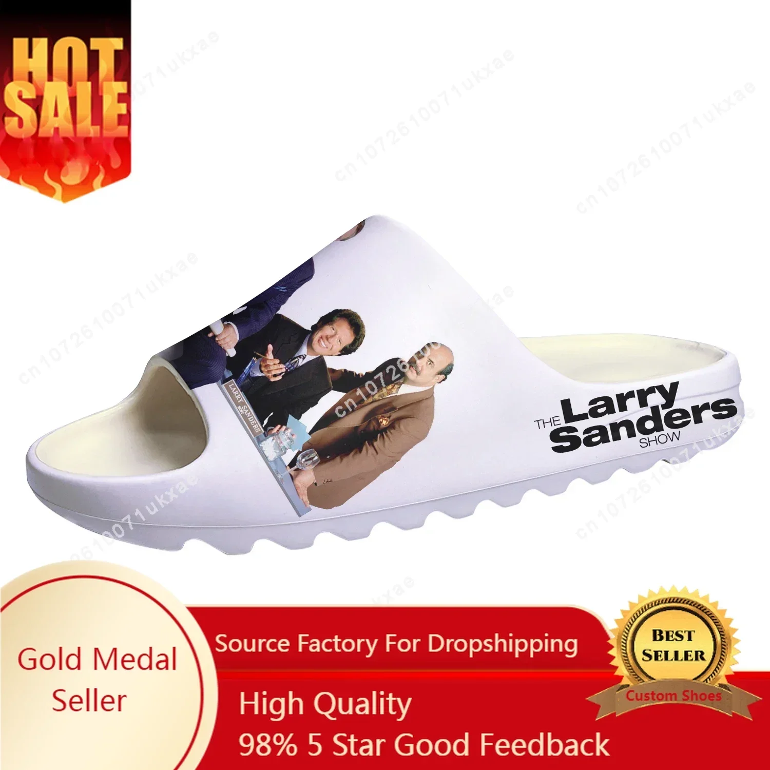 Larry Sanders Show Pantoufles à semelle souple, Sabots d'intérieur, Chaussures aquatiques personnalisées à enfiler, Sandales à enfiler pour Hommes, Femmes et Adolescents