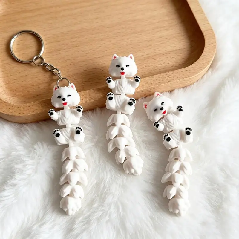 3D Printed Cute Samoyed Keychain, Durable Pla Plastic, Suitable For Backpacks, Cars, Etc., Suitable For Various Festivals