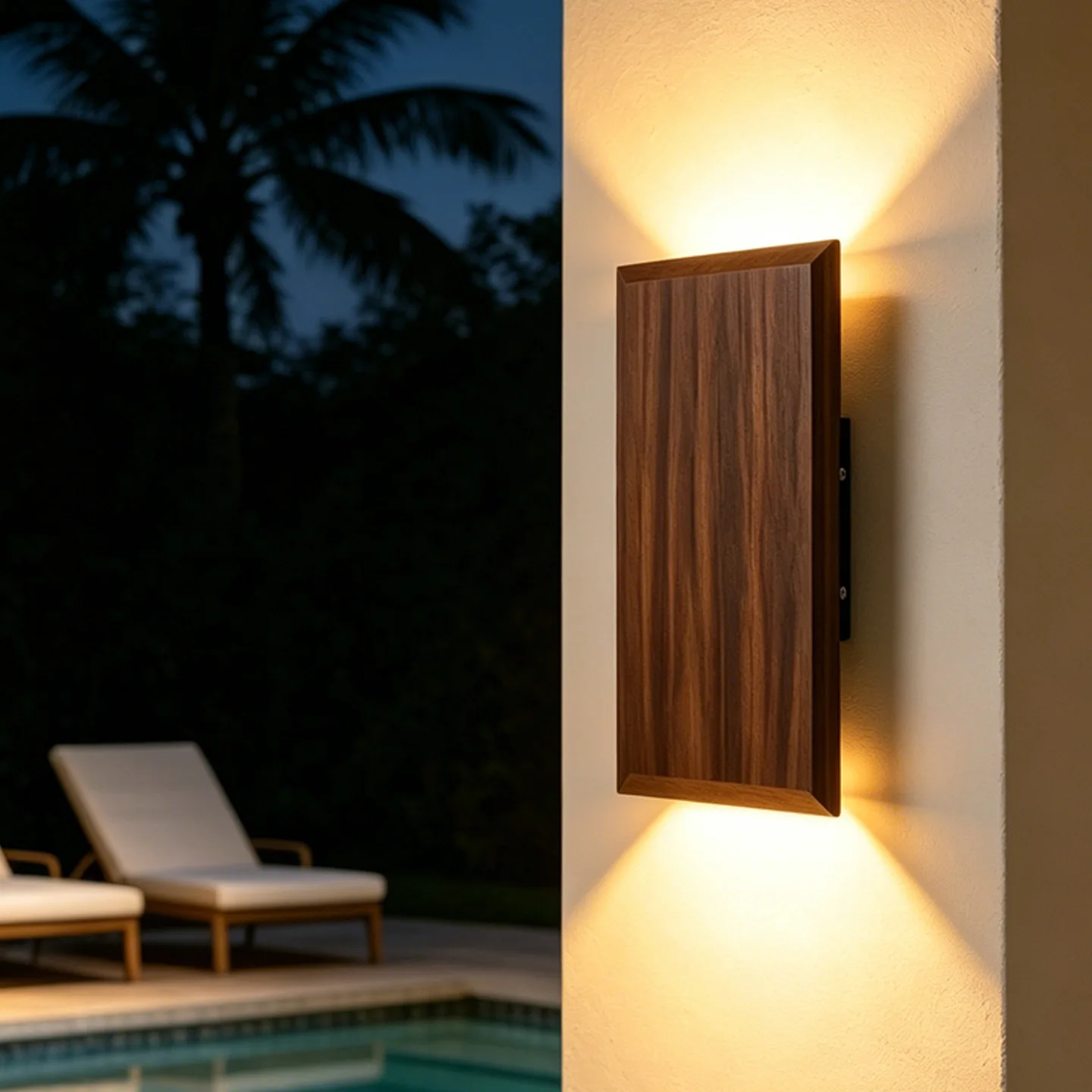 Creative Log Color Outdoor Garden Atmosphere Wall Light Corridor Aisle Staircase Background Wall Solid Wood Decorative Light