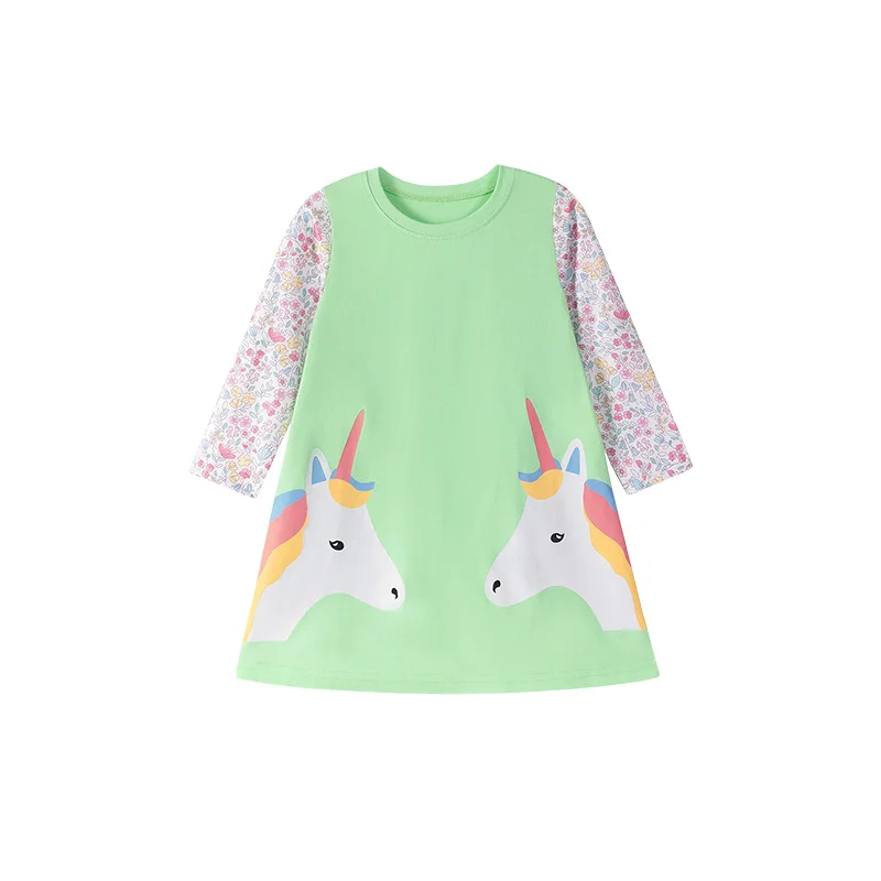 

Girls' Autumn Cartoon Long Sleeve Dress Children's Dress