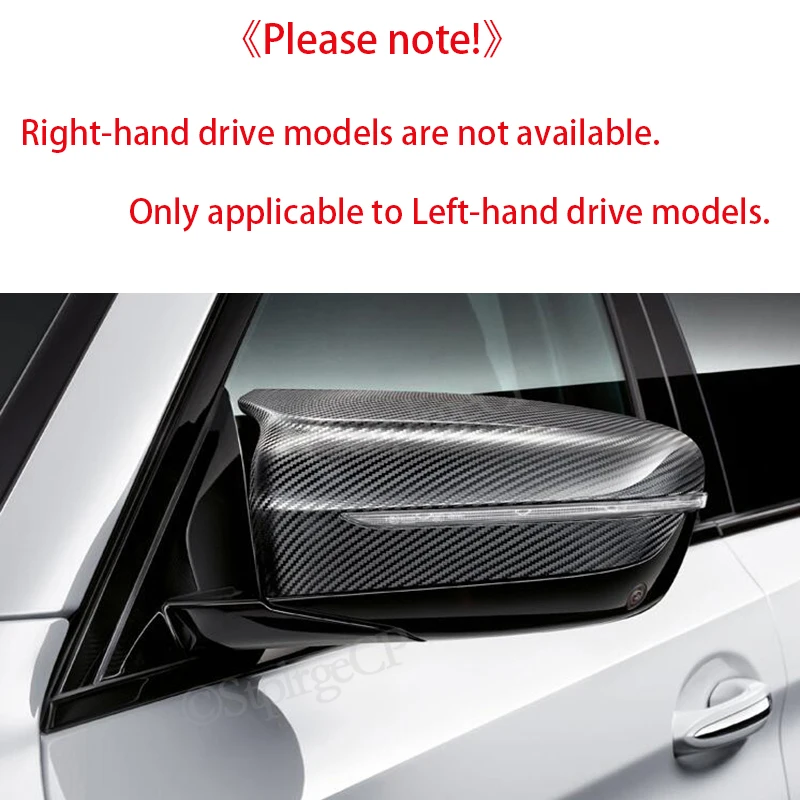 2Pcs Car Bright Black Side Rear View Mirror Cover Replacement For BMW 3 4 5 7 Series G20 G22 G30 G31 G38 G11 G12 2016 - 2022