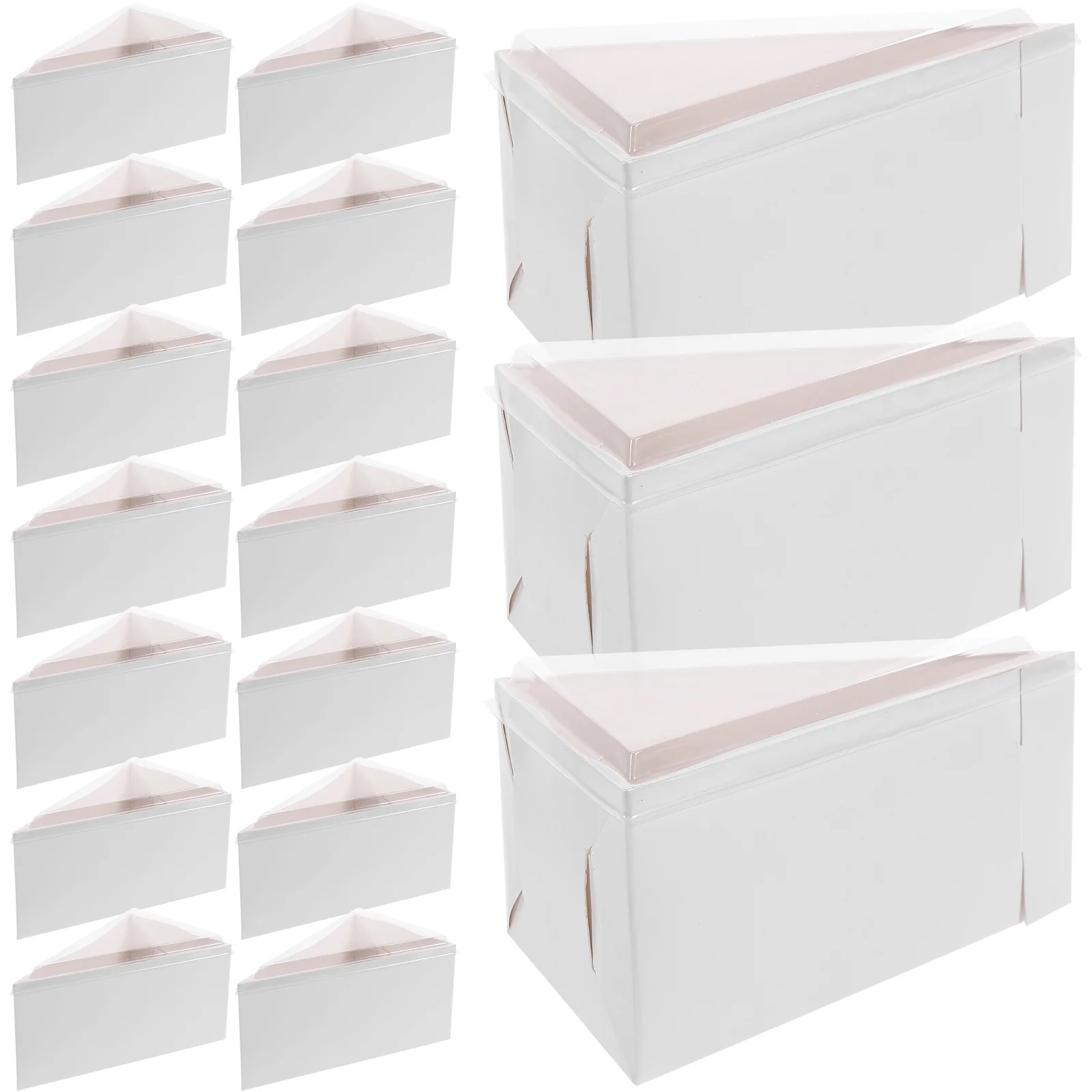 

50Sets Pizza Boxes Triangle Cake Slice Carrier Cake Box Bulk Packaging for Cafe Bakery Banquet Cupcake Boxes
