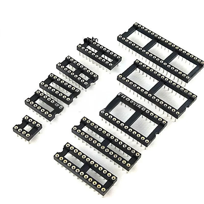 10PCS Round Hole IC Socket MCU Socket Slot Chip Base DIP8/14/16/18/20/24/28/40P narrow body wide body