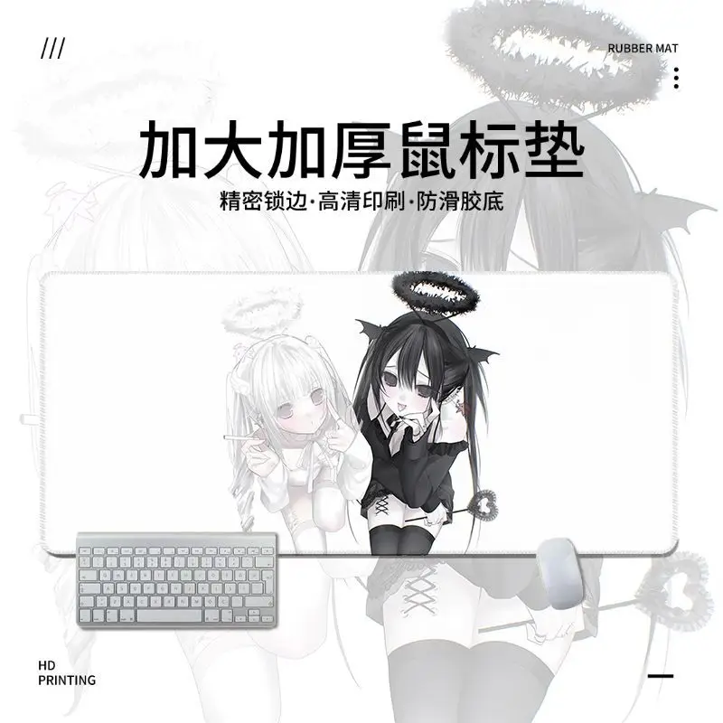 세컨드 위안 카와이 패드 대형 XXL 고무 게이밍 마우스패드 게이머 스티칭 식탁 데스크 매트 PC 컴퓨터 키보드 매트