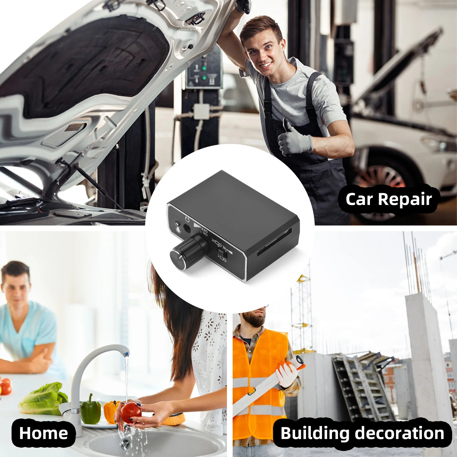 20000X Audio Magnification Cordless Water Leak Detector Construction Water Leakage Sensor Underground Water Pipe Leakage Monitor