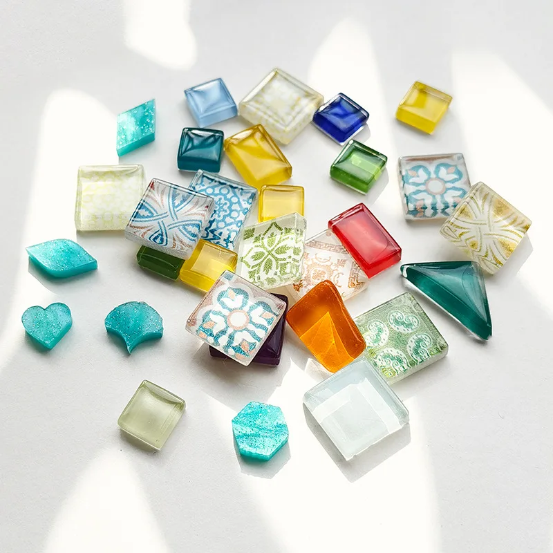 Carreaux de mosaïque bricolage pour l'artisanat, kits de mosaïque en verre coloré pour adultes, 49 carreaux de mosaïque en vitrail en vrac, artisanat d'art fait à la main