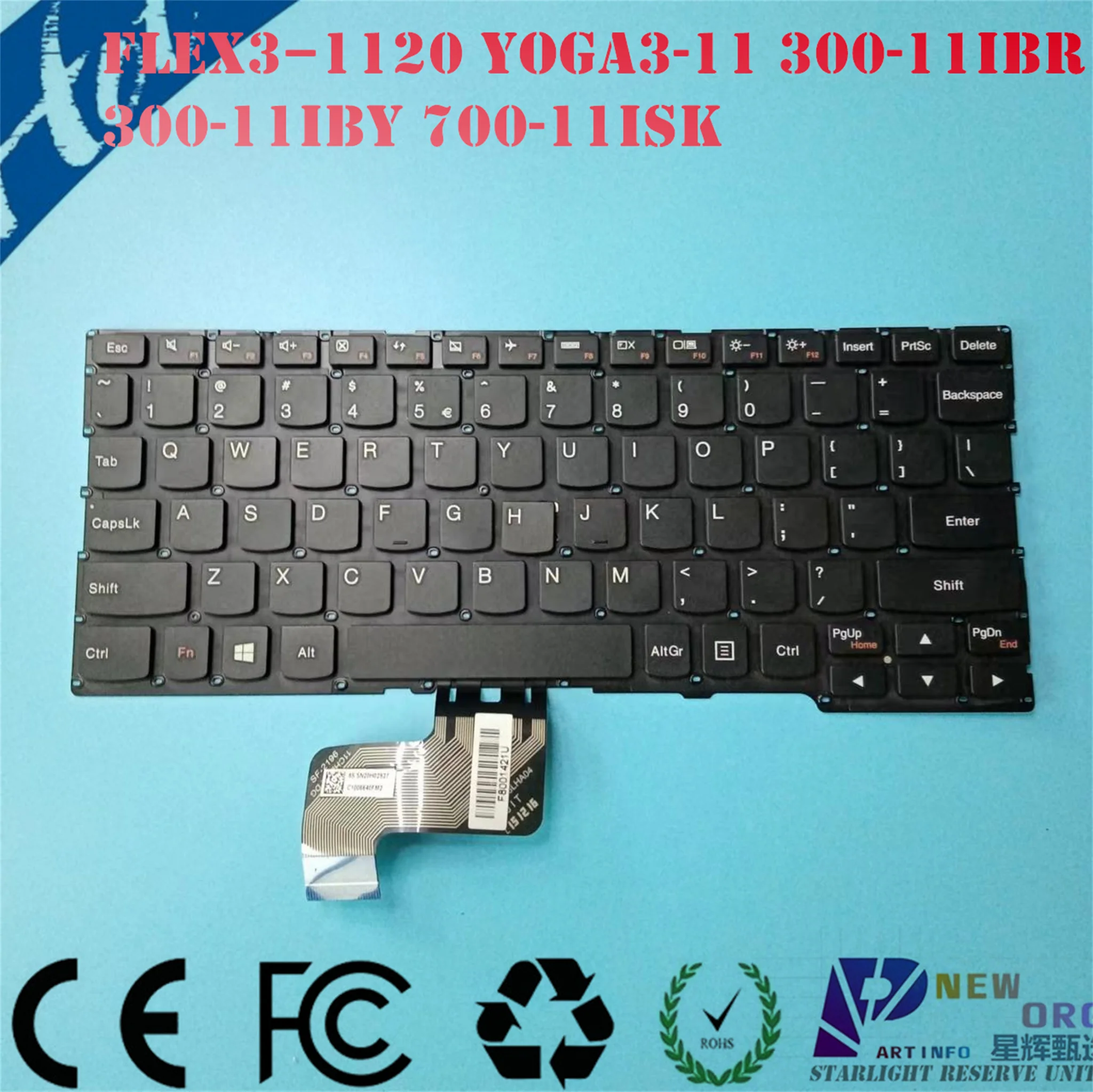 

NEW laptop Keyboard for LENOVO YOGA3-11 300-11IBR IBY 700-11ISK Flex3-1120 Series Black ST1F-USI/IT/BE/PO/BR