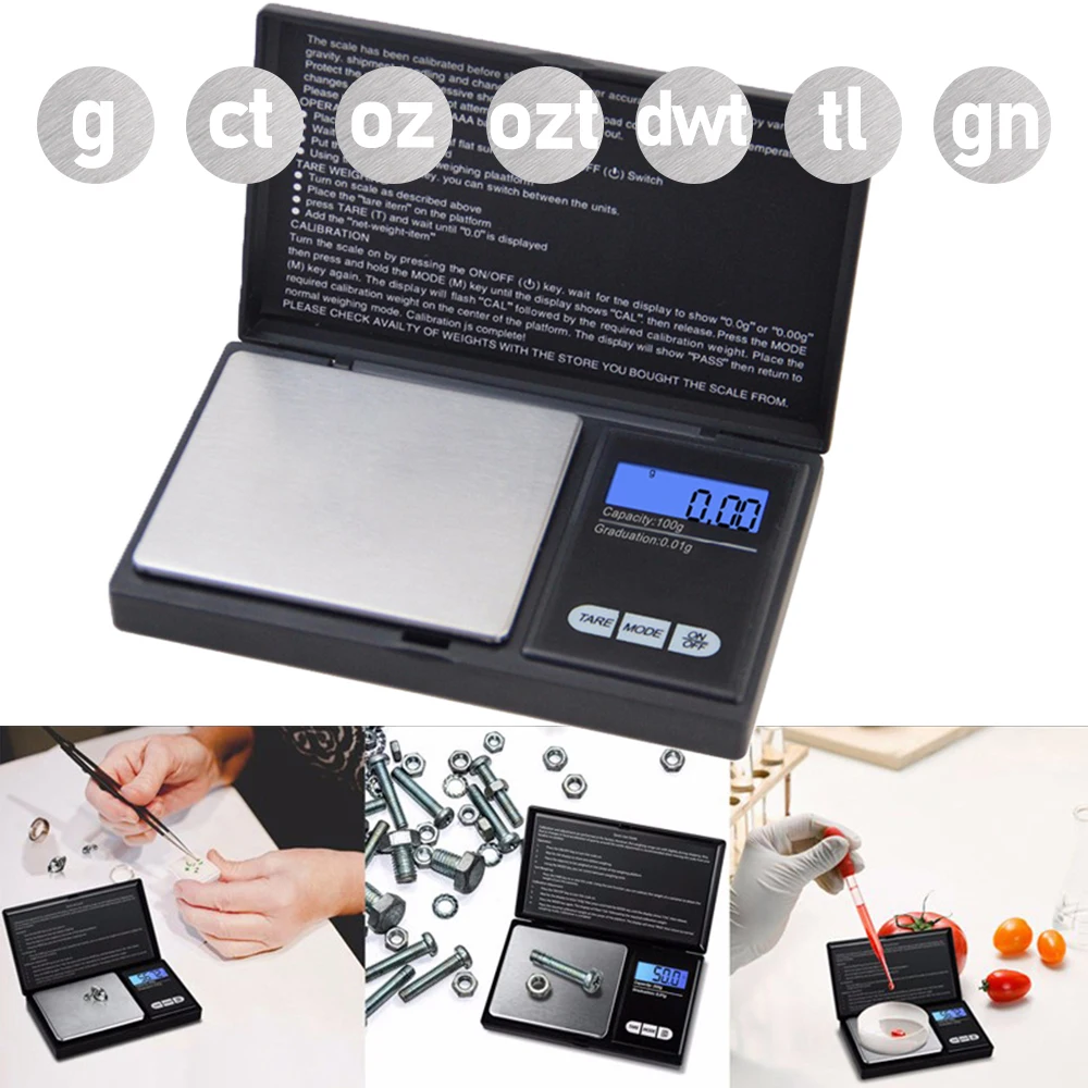 

200g 500g 1000g Jewelry Scale Mini Digital Scales High Precision Pocket Scale Electronic Balance Weight Gram LCD Weighting Scale