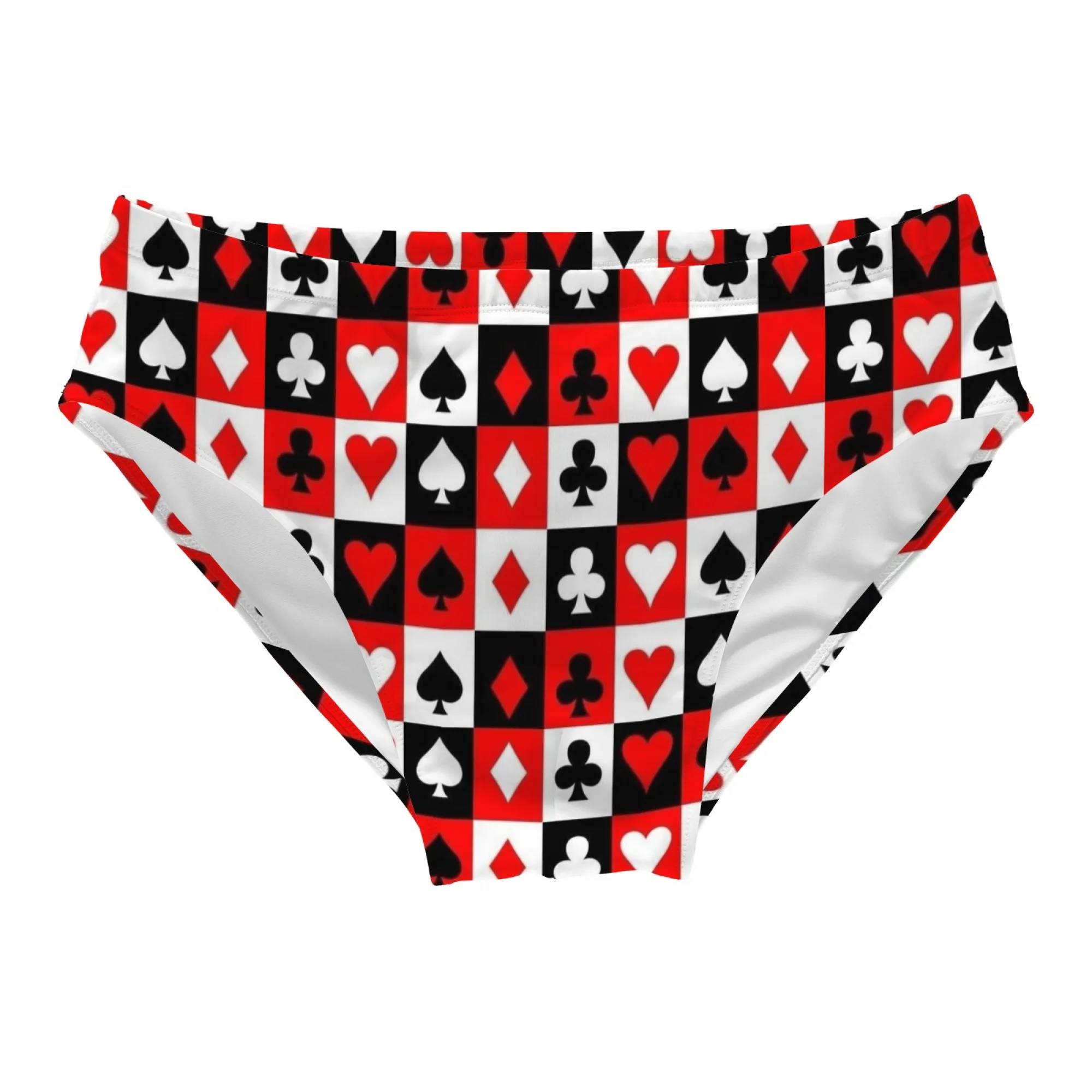 Classic Playing Card Print Men's Swim Trunks Comfortable and Non-slip for Sea Pool Parties Swimming Wear Fun Unique Gift