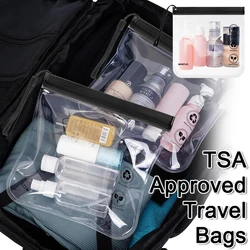 1/4 pz Trasparente Uso di Viaggio TSA Approvato Borse Cosmetiche Bagagli Impermeabili Make Up Liquido A Tenuta Richiudibile EVA Borsa Da Toilette