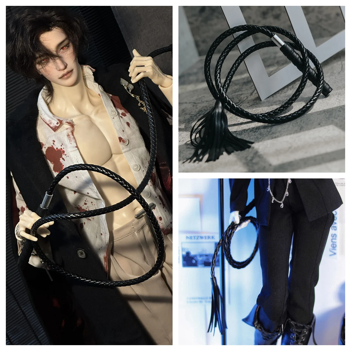 

1/4 1/3 Scale BJD Leather Whip Photography Props For BJD/SD MSD SD13 Big Girl SSDF ID75 Strong Uncle Doll Accessories C2077