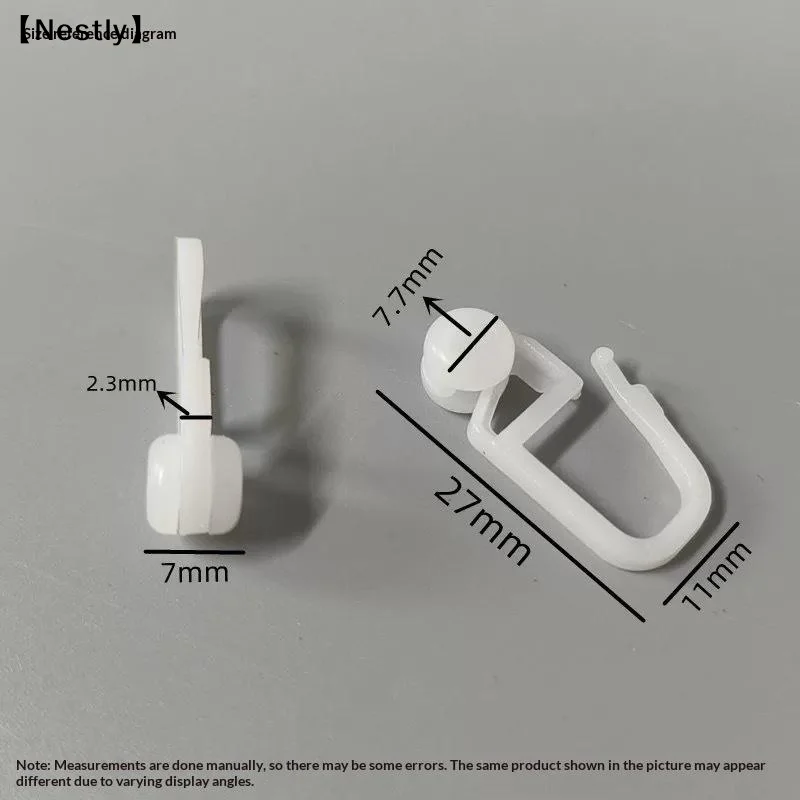 White Plastic Curtain Track Hooks Strong Build Smooth Gliding For Home Curtains〔Nest〕