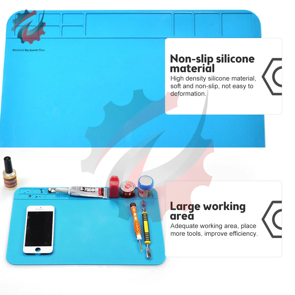 30X20cm Soldering Mat Antistatic Heat Resistant Insulation Work Mat Soldering Station Silicone Repair Pad Maintenance Platform