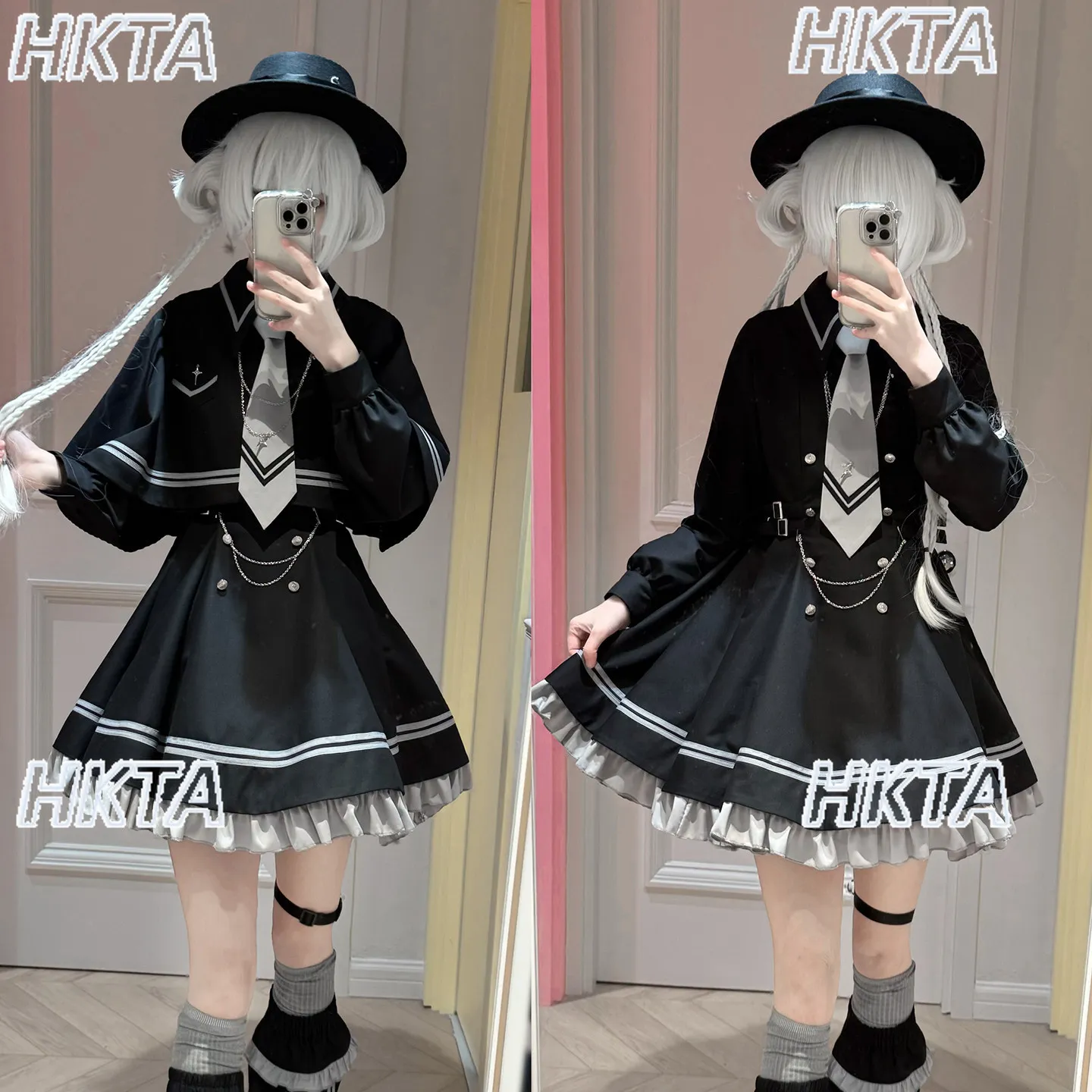 

Новинка Весна 2026: Комплект женский в стиле Y2K, готика, колледж, косплей, с отложным воротником, плиссированный, с завышенной талией, черный, в стиле субкультуры, для создания образа морячки, с эффектом охлаждения, для женщин