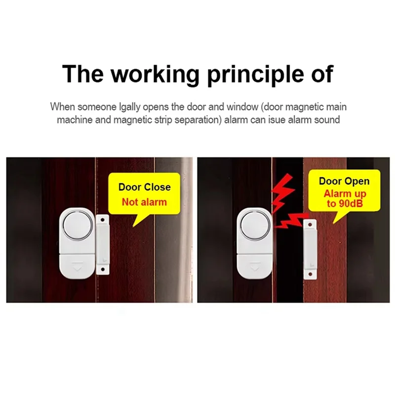 B04B-90Db Wireless Security Alarm Door Window Sensor Independent Magnetic Opening Sensor Enhanced Home Safety