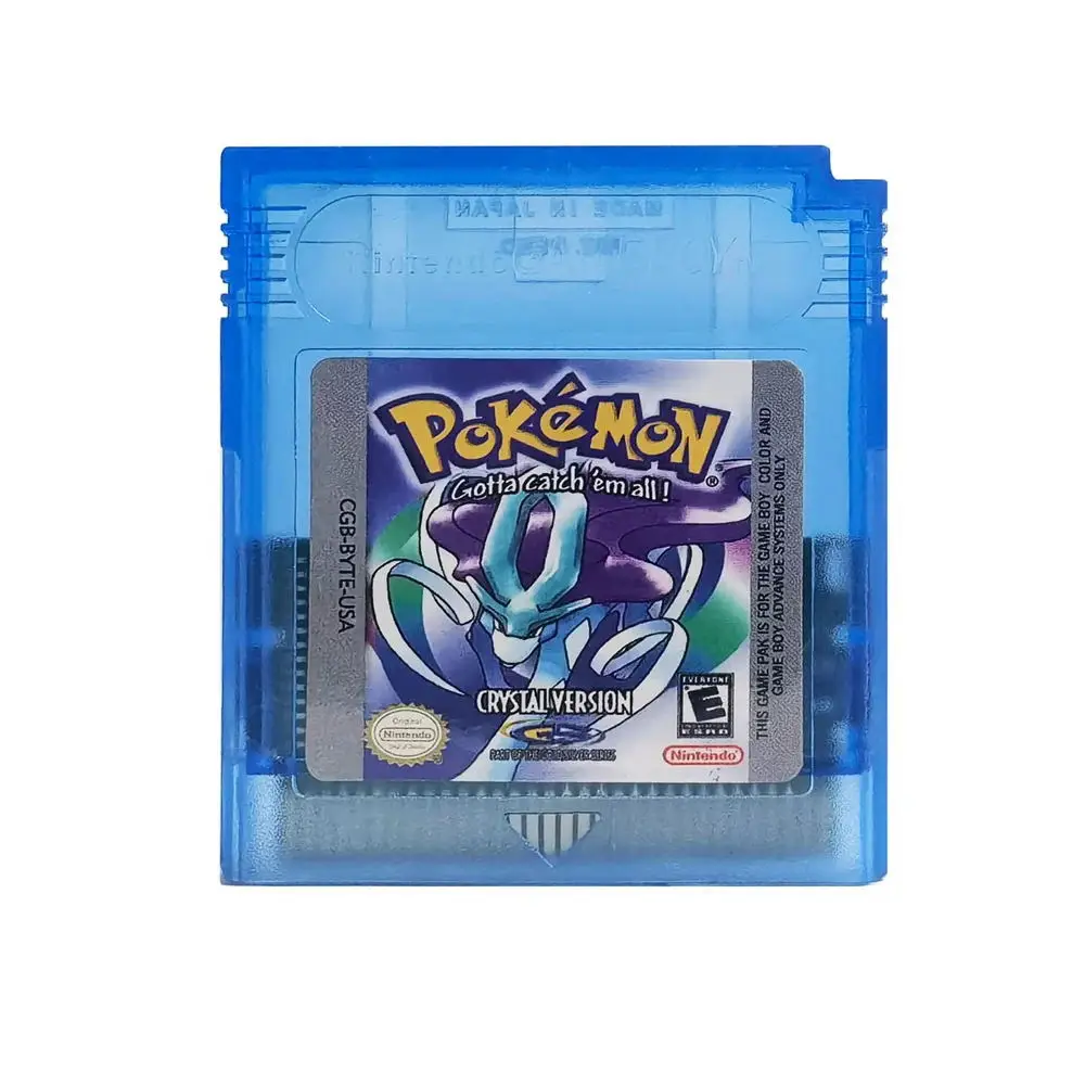 Pokemon Series Version 16 Bit GBC Game Cassette Classic Green Crystal Silver for GBC Video Game Collect Colorful English Version