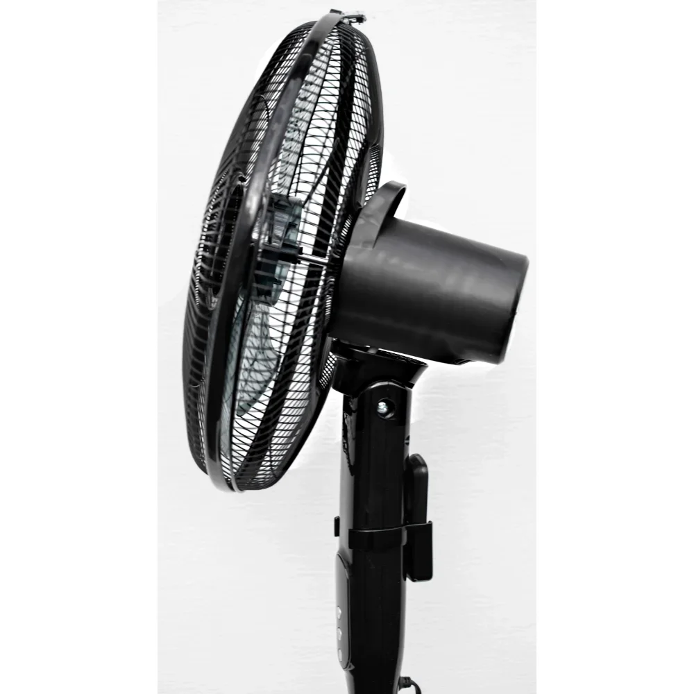 Pelonis-ventilador de Pedestal silencioso con Pantalla Digital y Control remoto, 16 ", 12 velocidades, altura ajustable, negro