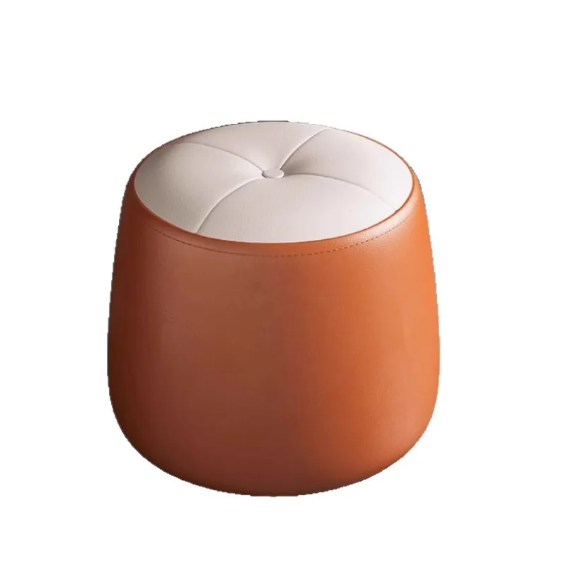 Pumpkin leather pier stool, shoe change stool, door household small , low stool, sofa, living room coffee table round