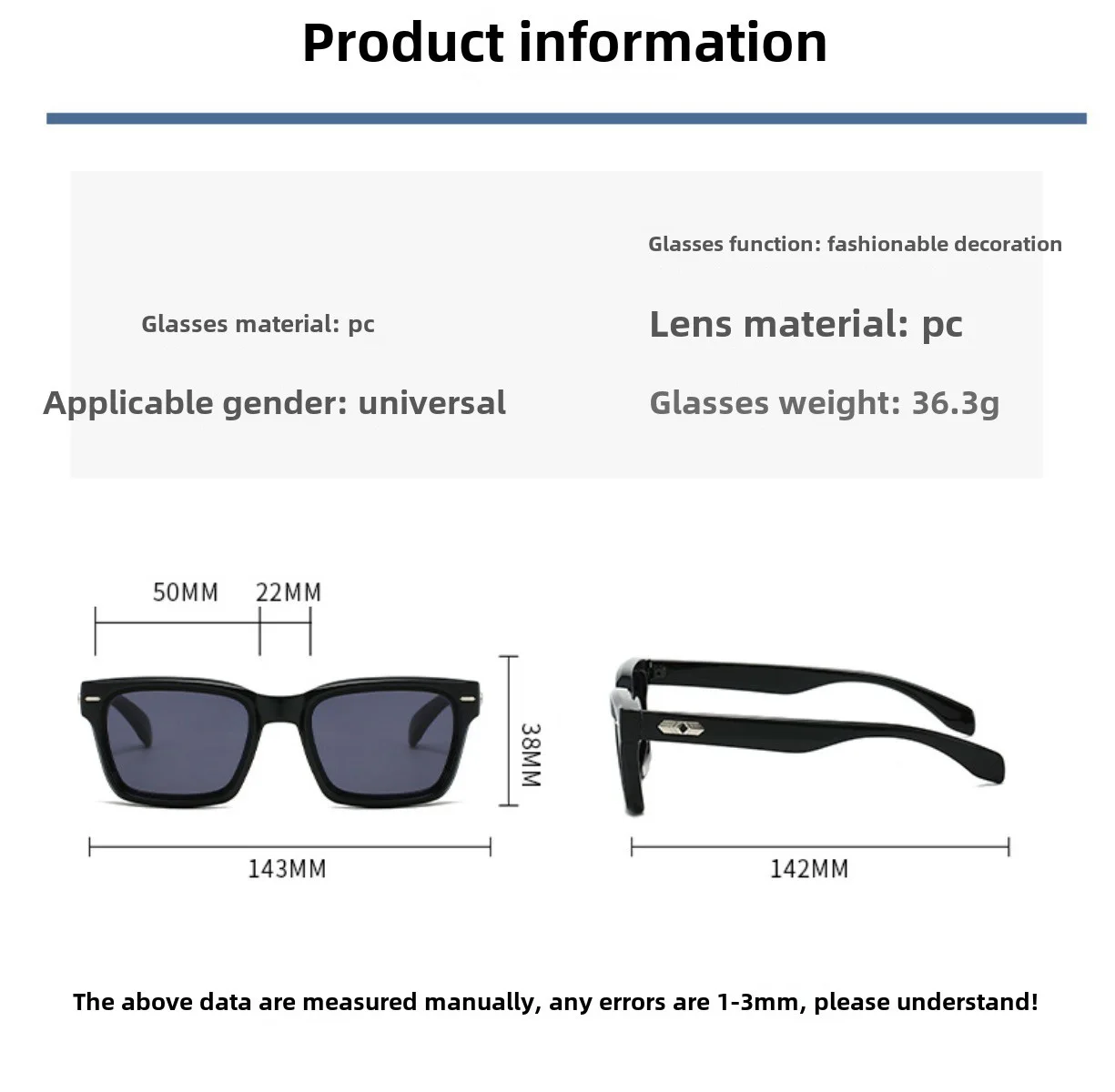 Set Herren-Retro-Brillen mit quadratischem Rahmen, hochwertige modische Trendbrillen – Detail 1
