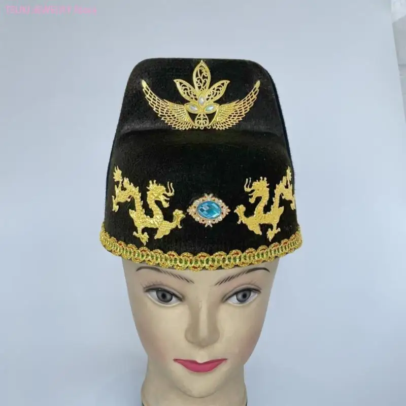 62KE Funny Officer Hat Chinese Costume Hat for Dressing Up Parties and Theme Party