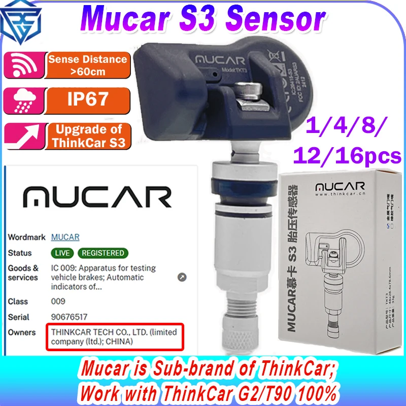 MUCAR S3 Update Of Thinkcar S2 S3 THINKTOOL Car Tire Pressure Fault Diagnostic Tool TPMS Sensor Activation Programming Learning