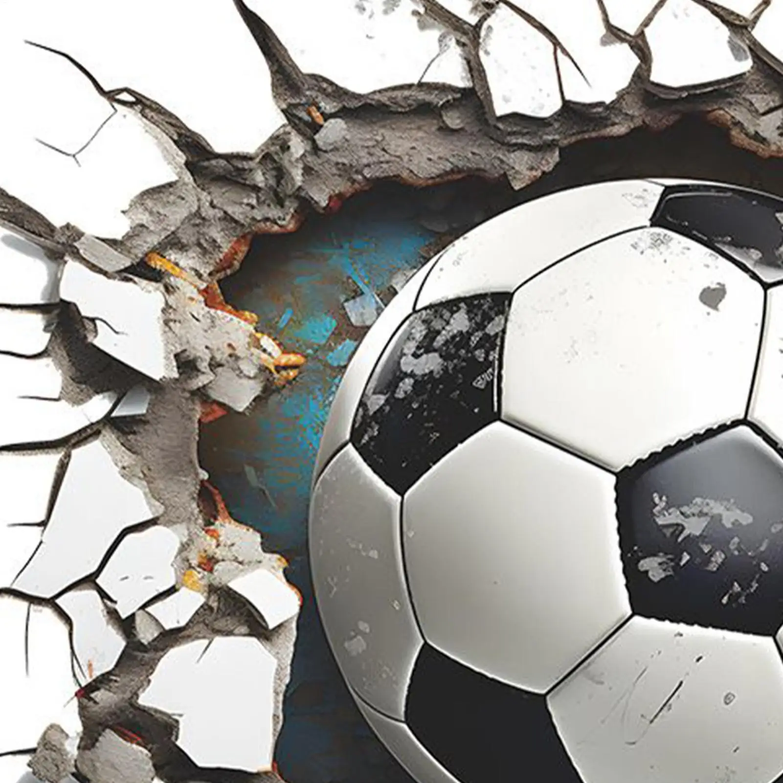 3D Soccer Wall Decals for Boys Bedroom, Removable & Reusable Football Stickers, Easy to Apply, Playroom & Nursery Decor