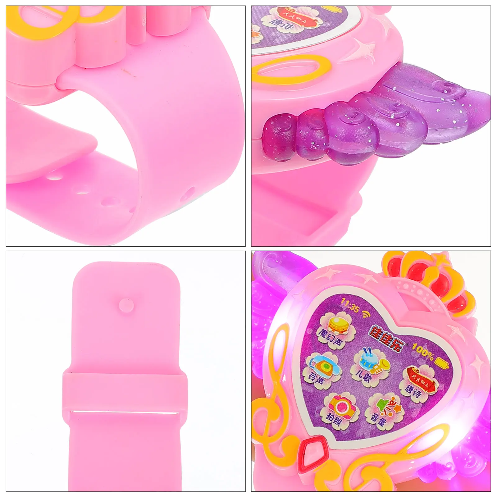 

2Pcs Creative Kids Watch Design Soft Material Music Storytelling Watch for Children Intellect Development Gift