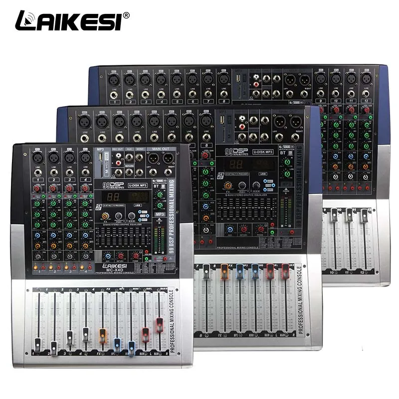 High Quality 8 channels DJ Mixing Console With 99 DSP Sound Mixing Console