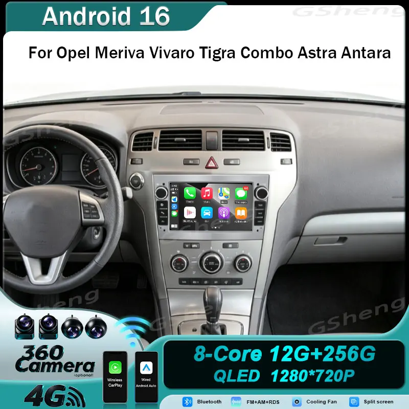 7'' Android 16 Car Stereo Radio GPS Navigation Wireless Carplay Android Auto for Opel Meriva Vivaro Tigra Combo Astra Antara 4G