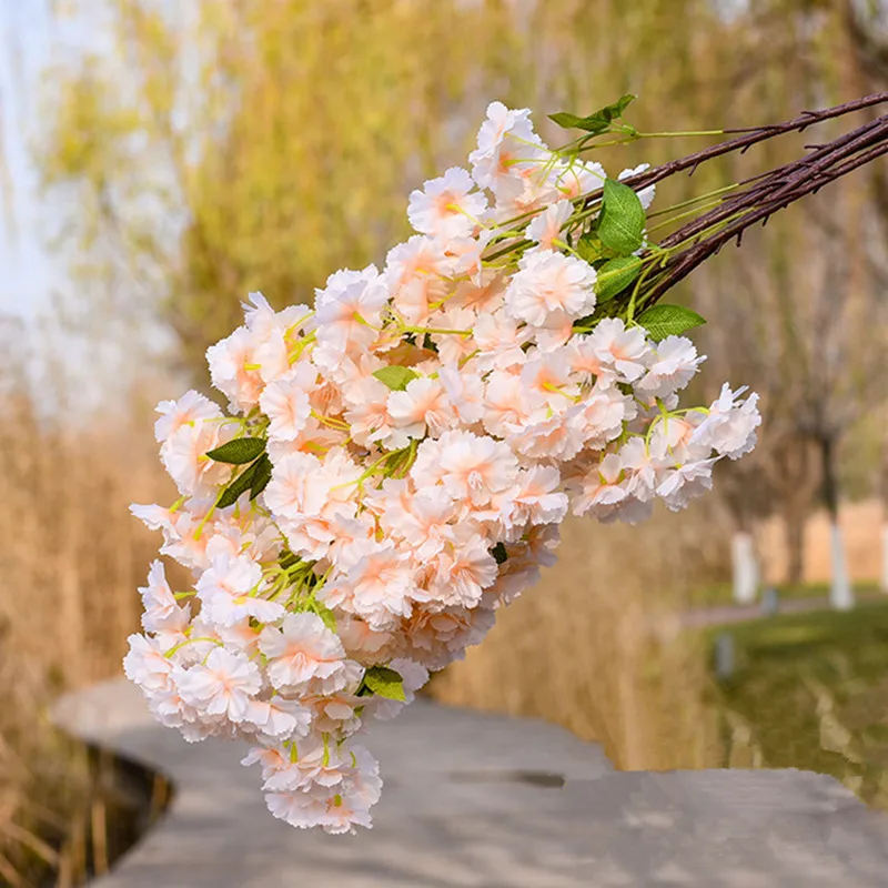 

100 Pcs Top Cherry Blossom Artificial Flowers Home Decor Ornament Garland For Wedding Arch Ceiling DIY Decoration