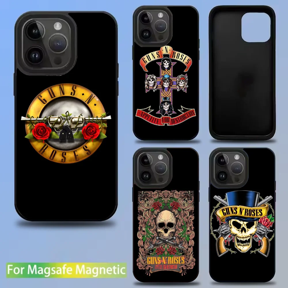 

Band G-Guns N Roses Phone Case For IPhone 16 15 14 13 12 11 Pro Mini Max Soft Magnetic Cover