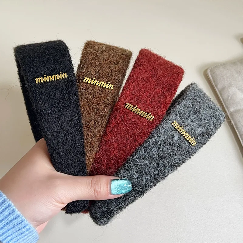 

Woolen Knitted Wide Headband for Women 2025 New Autumn Winter Vintage Headband Hair Clip Hair Accessory Diademas Head Band