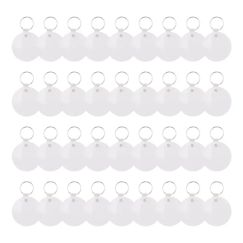 Kit de Chaveiros em Branco para Sublimação A20Q-36 Peças com Chaveiro de Transferência Térmica em MDF, Chaveiro em Branco DIY (Redondo)