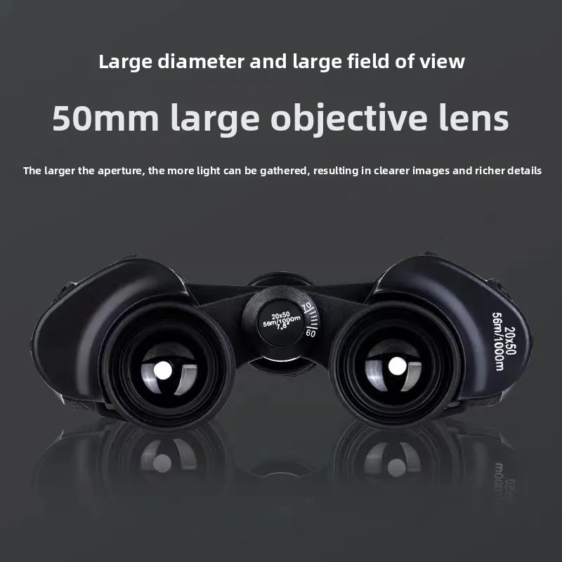 20x50 high-powered binoculars with large eyepieces - high definition, low light night vision, ideal for outdoor travel